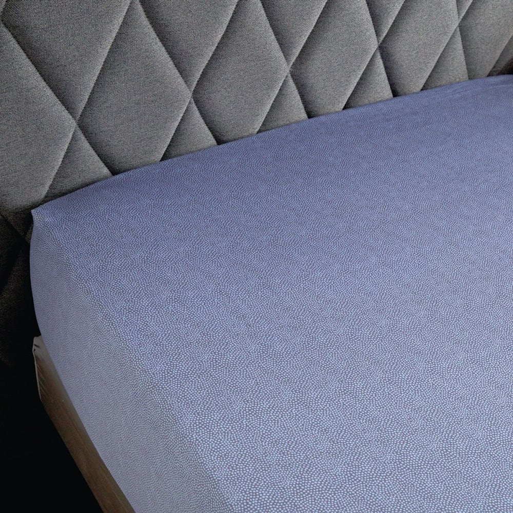 Drap housse satin bleu clair 140x190 cm - Maisons du Monde