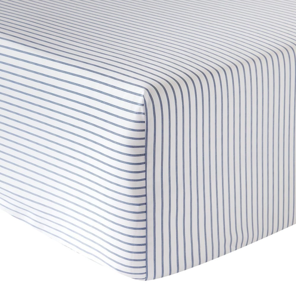 Drap housse percale blanc 160x200 cm