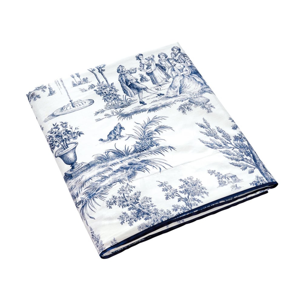 Drap plat percale bleu foncé 270x295 cm