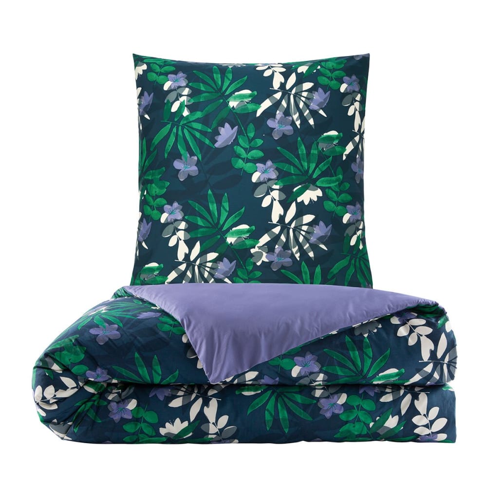 Parure de lit percale bleu foncé 240x220 + 2x65x65 cm — vue 3