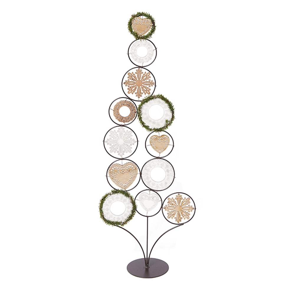 Sia Deco Weihnachtsbaum aus Holz H90, Grün und Beige style modern Beige Stahl