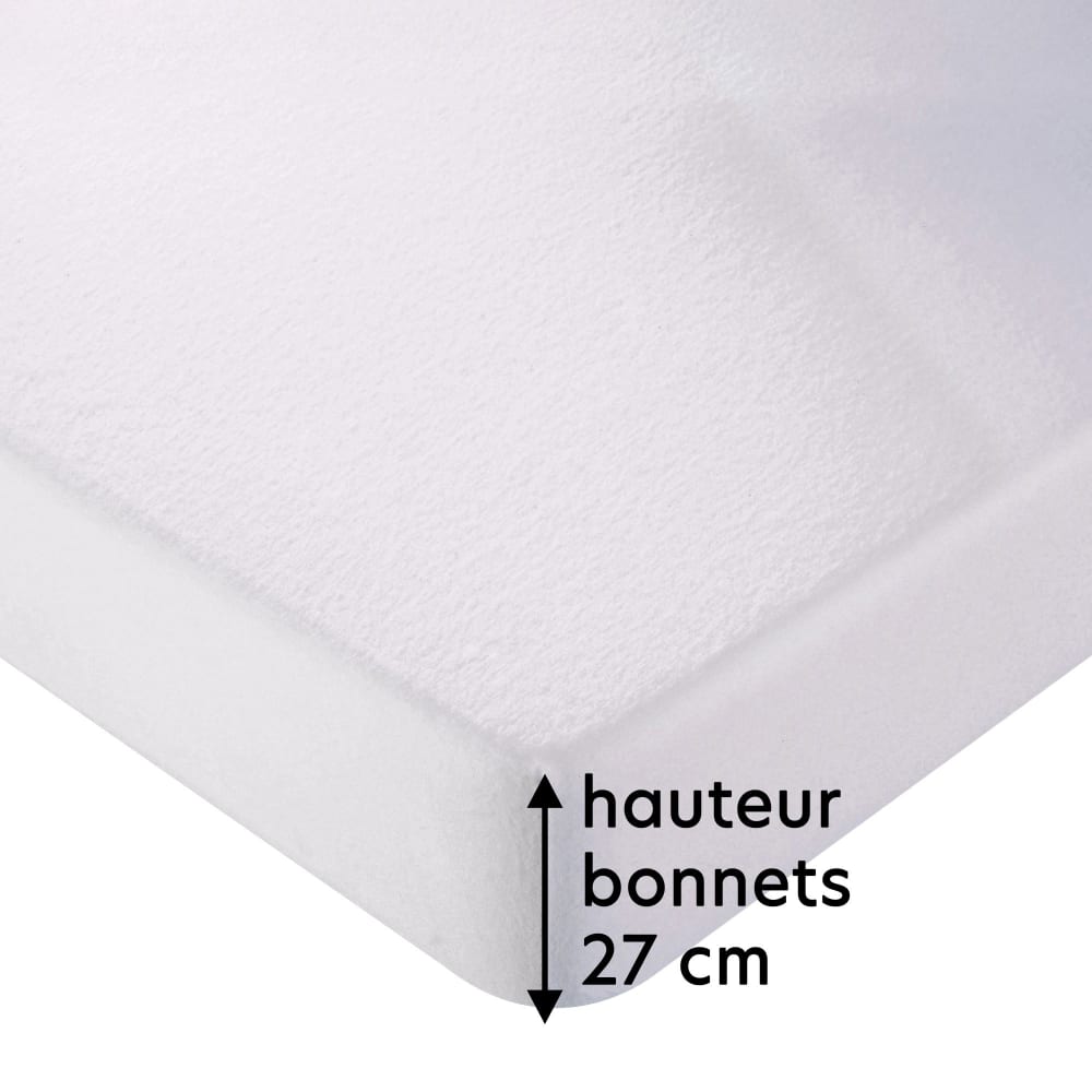 Protège matelas en coton blanc 80x200cm — vue 4