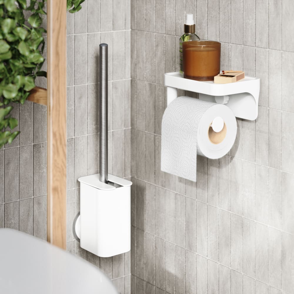 Brosse wc adhésive polypropylène blanc — vue 4