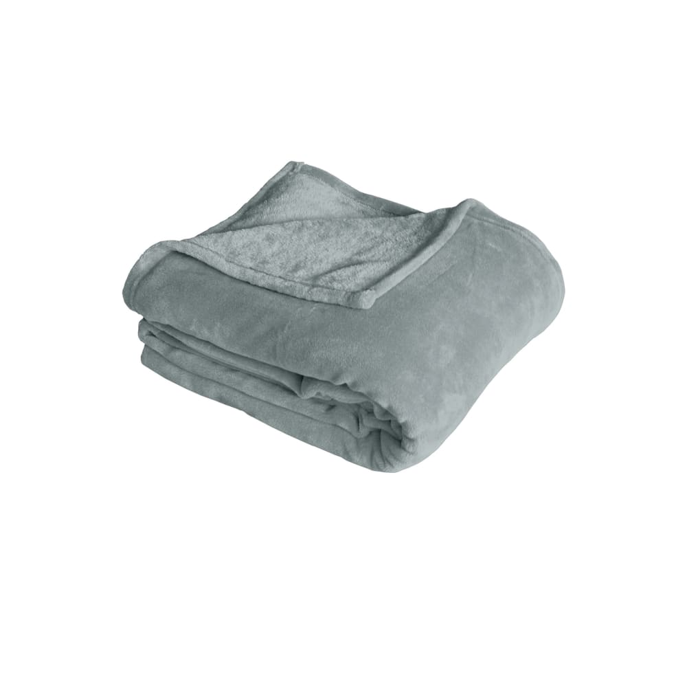 Plaid uni en polaire molletonnée polyester gris clair 125x150 cm - Maisons du Monde