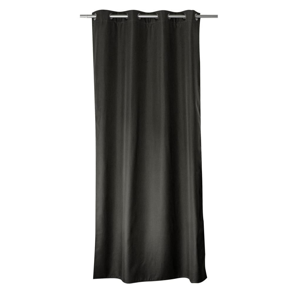 Rideau thermique en microfibre doublée polyester gris foncé 135x180 cm - Maisons du Monde