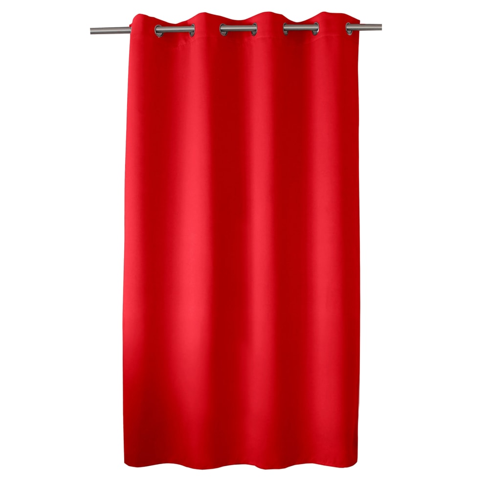Rideau occultant uni sobre polyester rouge 140x180 cm - Maisons du Monde