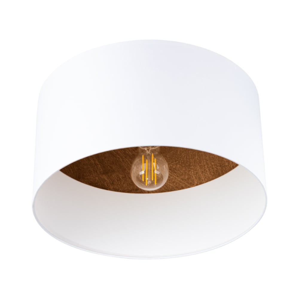 Plafonnier Tissu Blanc/Marron Foncé E27 1 Telesto