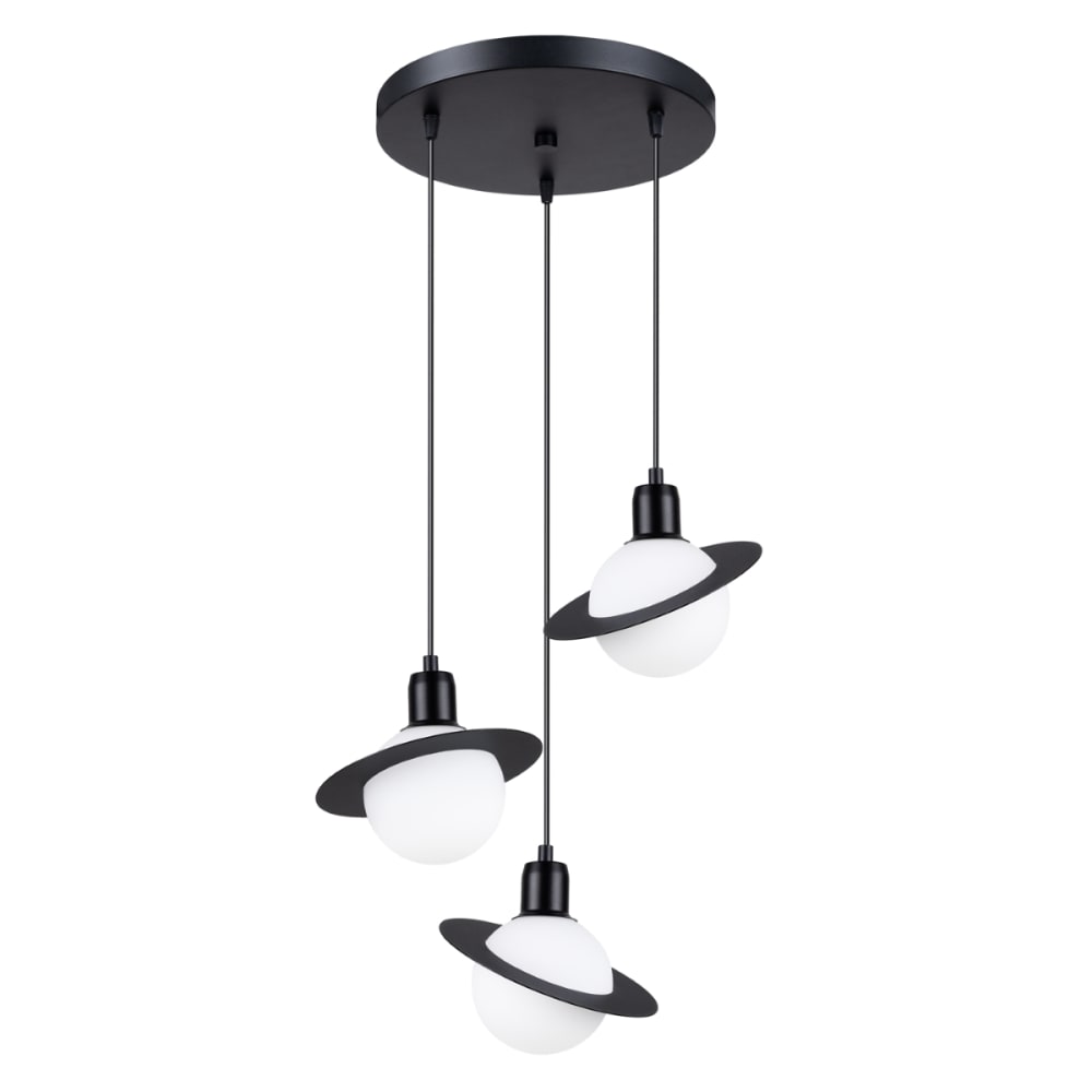 Lustre acier noir H 120 cm