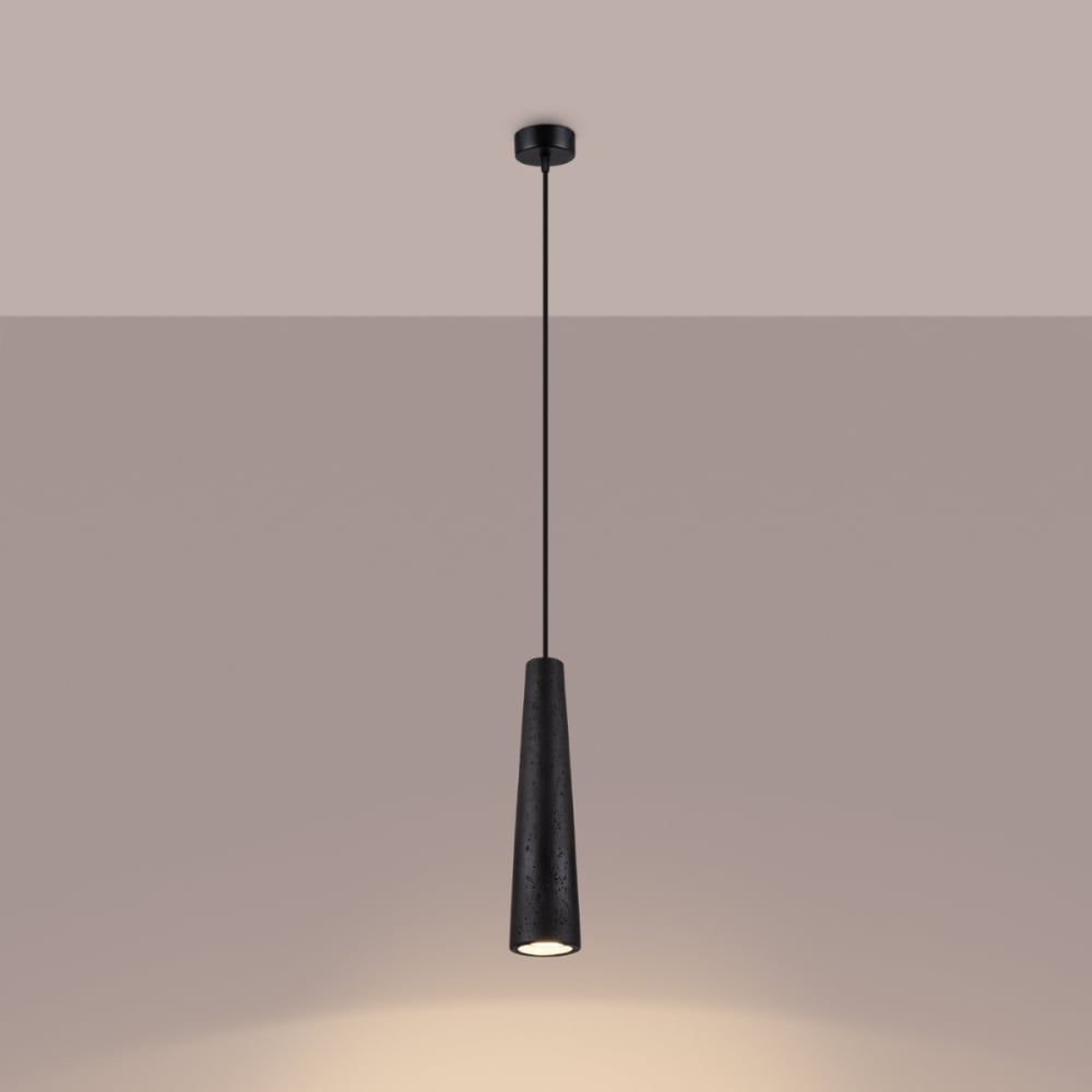 Suspension en béton, noir H: 125cm — vue 4