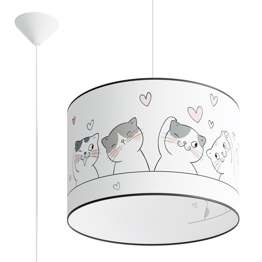 Suspension PVC Multicolore E27 1 Chat 3d 40