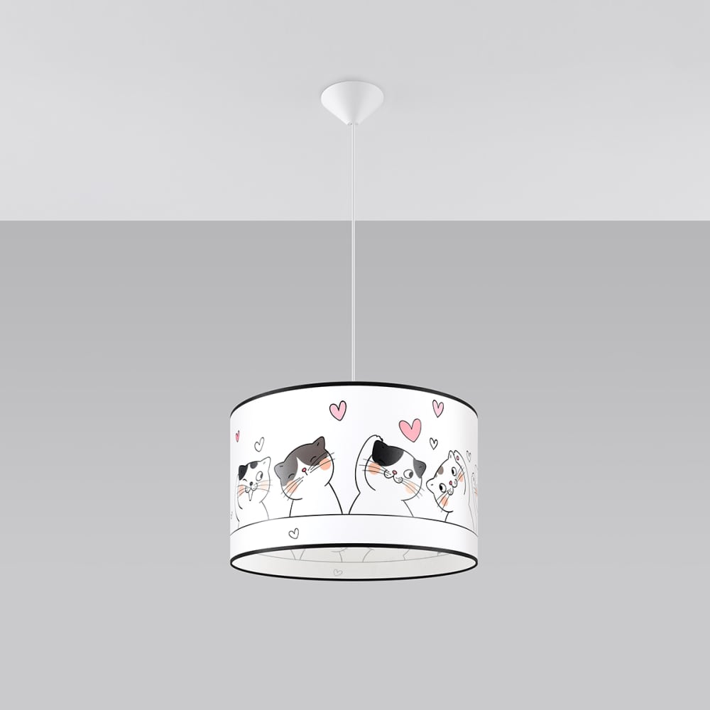 Suspension PVC Multicolore E27 1 Chat 3d 40 — vue 3