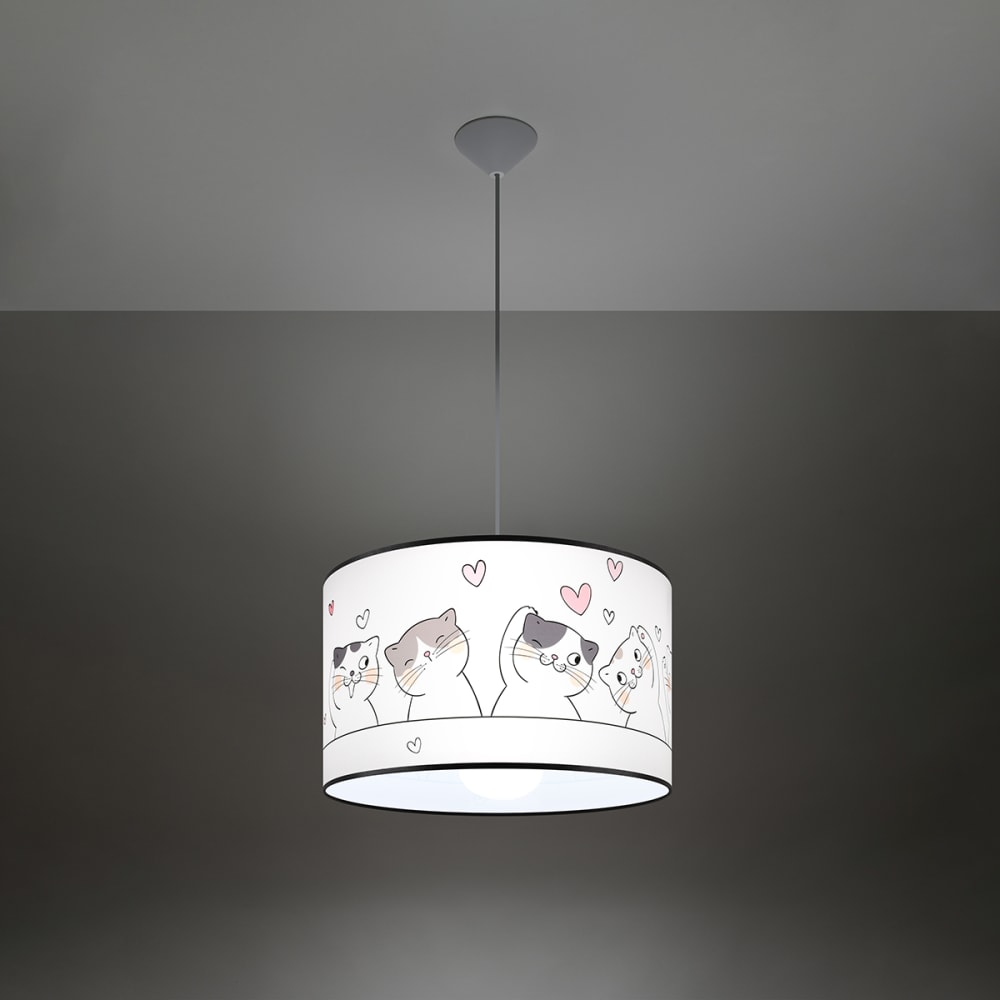 Suspension PVC Multicolore E27 1 Chat 3d 40 — vue 4