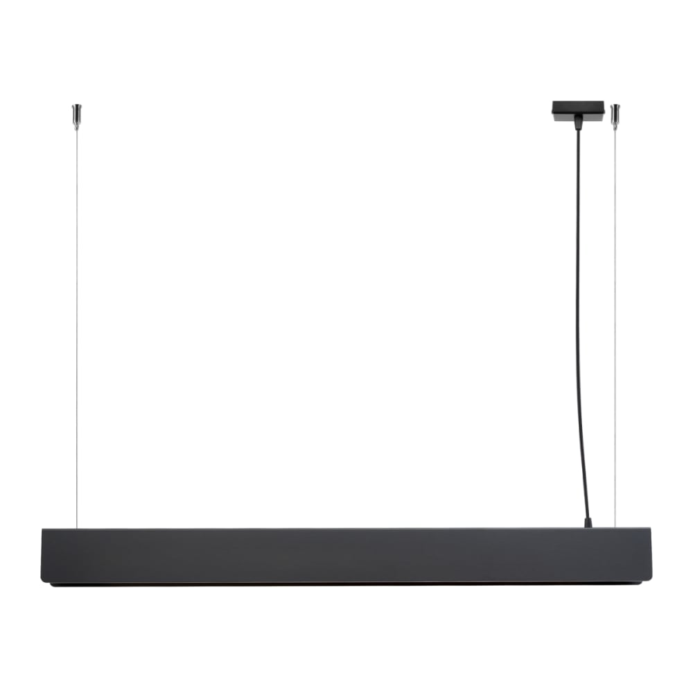 Lampe suspendue acier noir H 120 cm