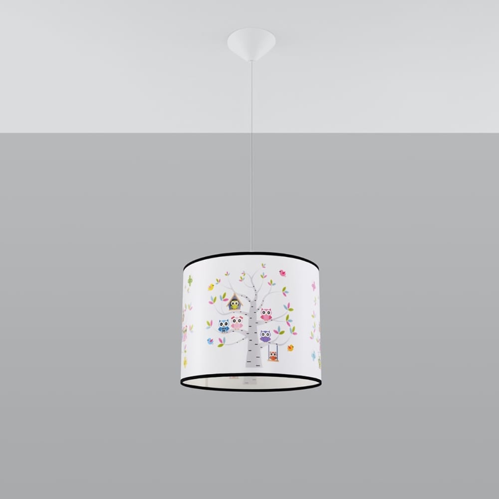 Suspension PVC Multicolore E27 1 Hibou 30 — vue 3