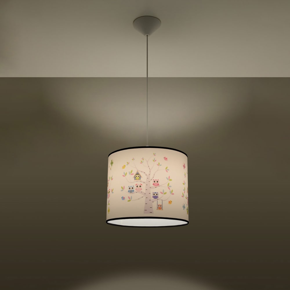 Suspension PVC Multicolore E27 1 Hibou 30 — vue 4