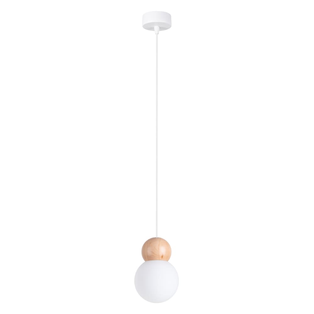 Sollux Lighting Pendelleuchten aus Glas/Holz in weiß/Naturholz style classic chic - Glas