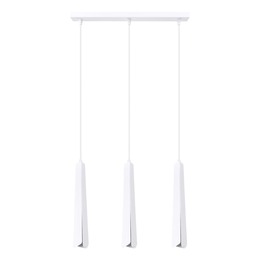Lampe suspendue acier blanc H 120 cm