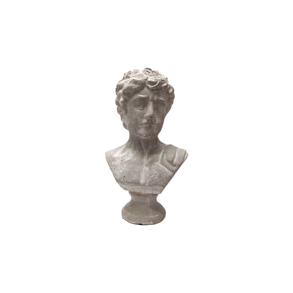 Buste homme en béton gris 14.5 x 10.5 x 26.5cm