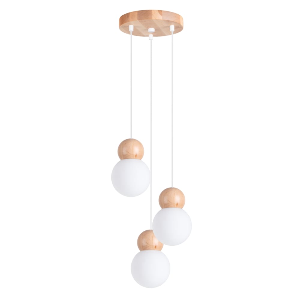 Suspension verre Blanc/Bois