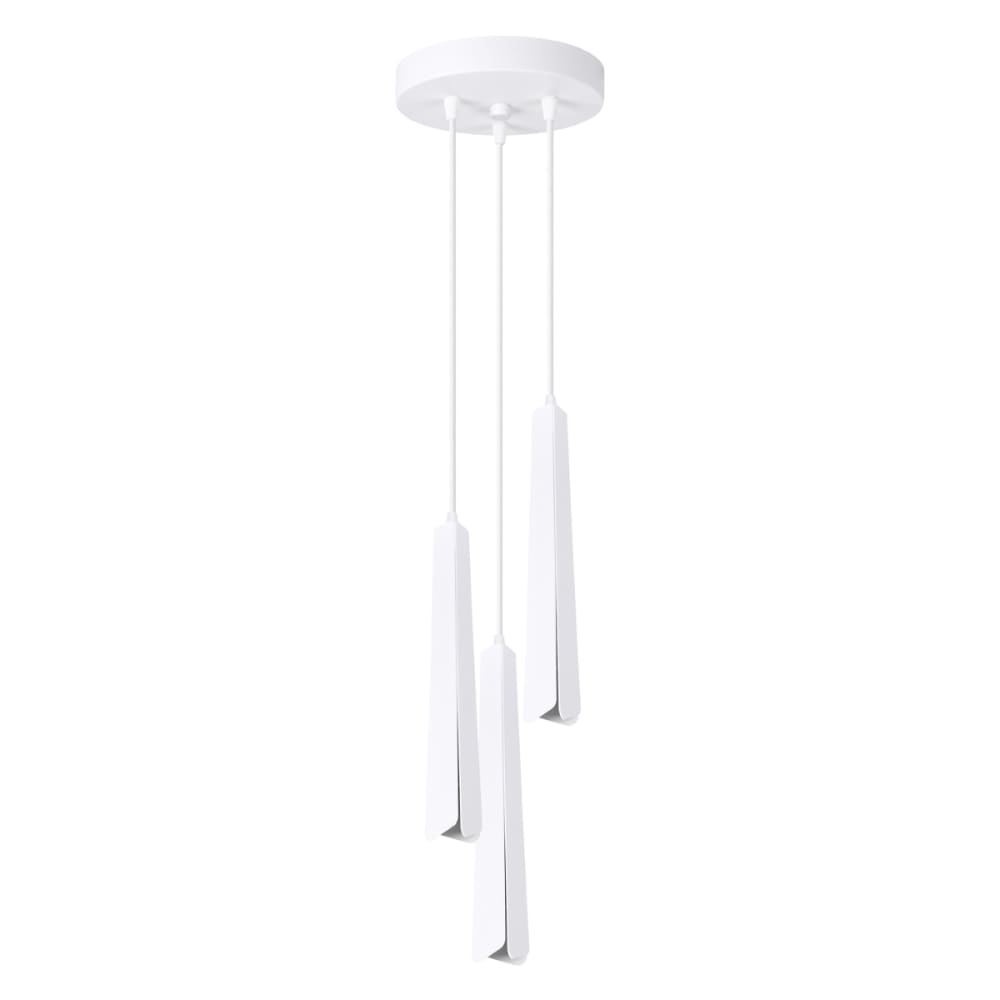 Lampe suspendue acier blanc H 120 cm