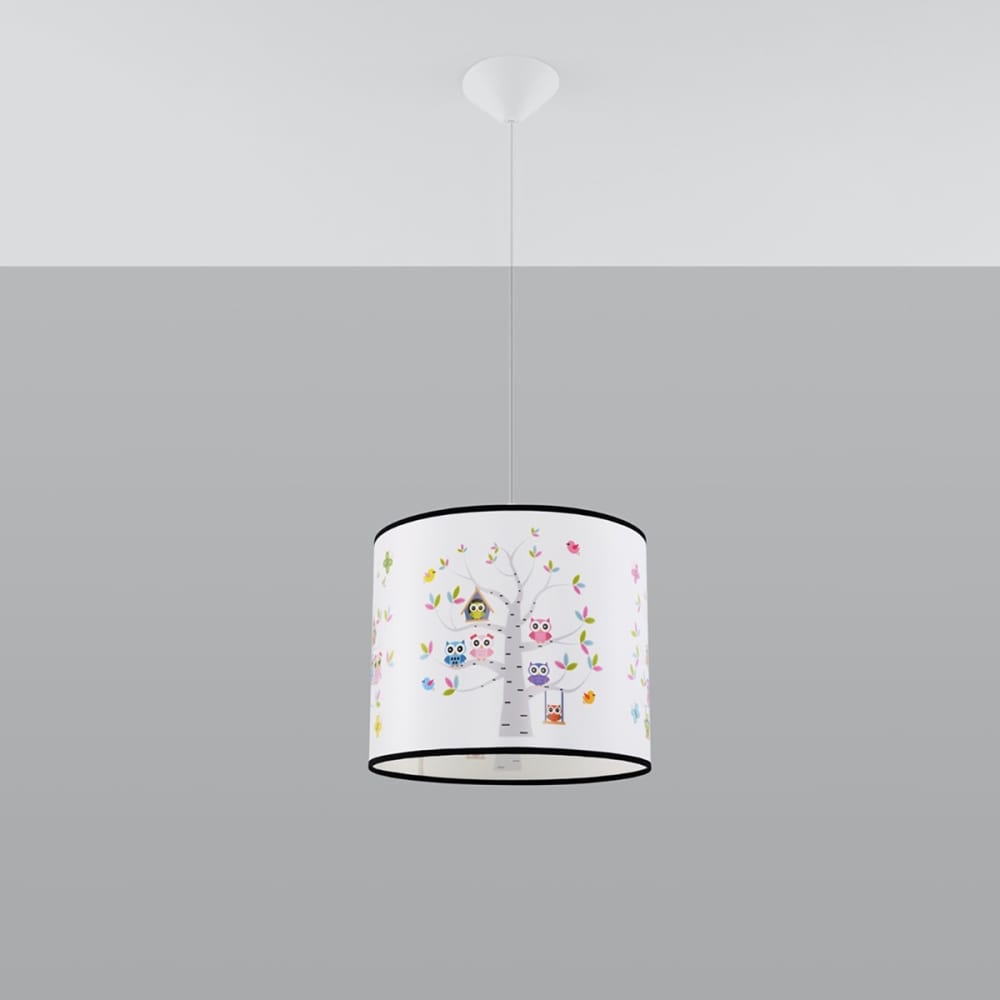 Suspension PVC Multicolore E27 1 Hibou 40 — vue 3