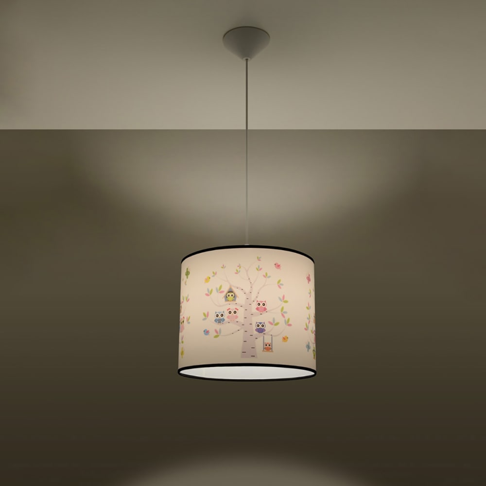 Suspension PVC Multicolore E27 1 Hibou 40 — vue 4