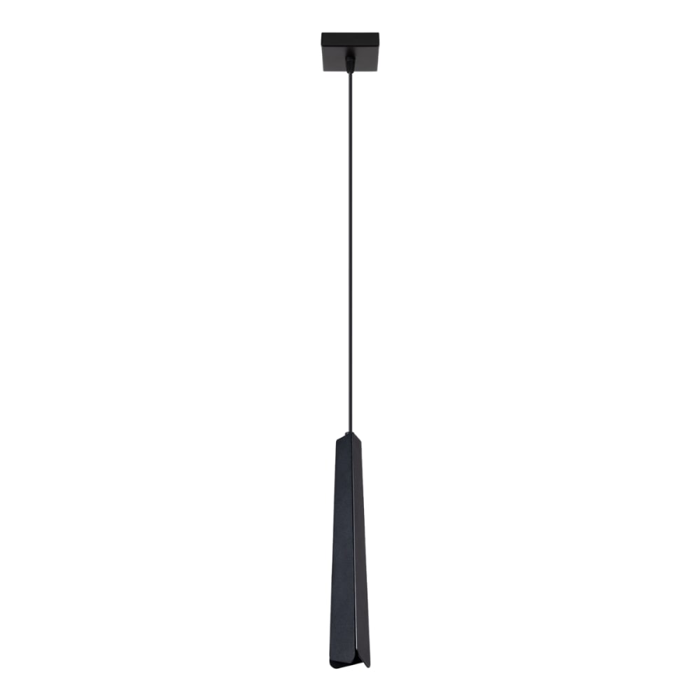 Lampe suspendue acier noir H 120 cm