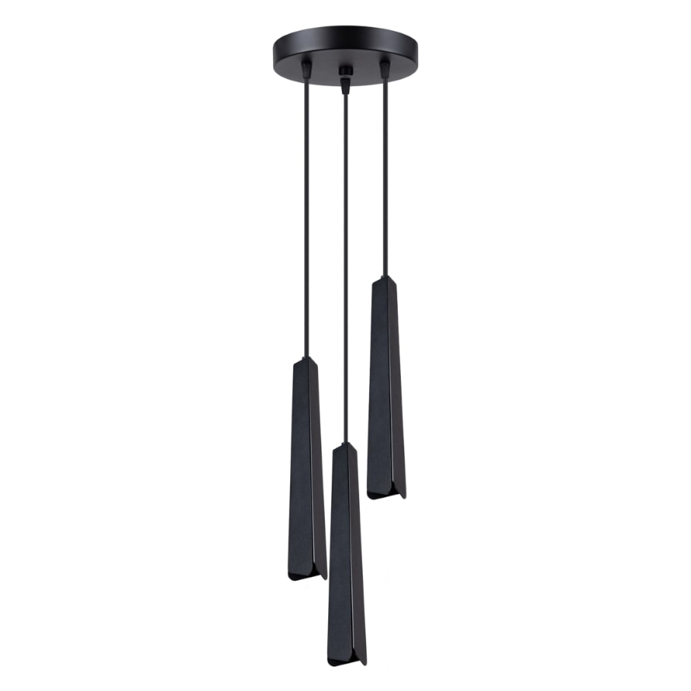 Lampe suspendue acier noir H 120 cm