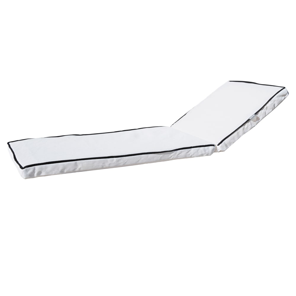 Matelas extérieur pour transat - déhoussable blanc passpoile