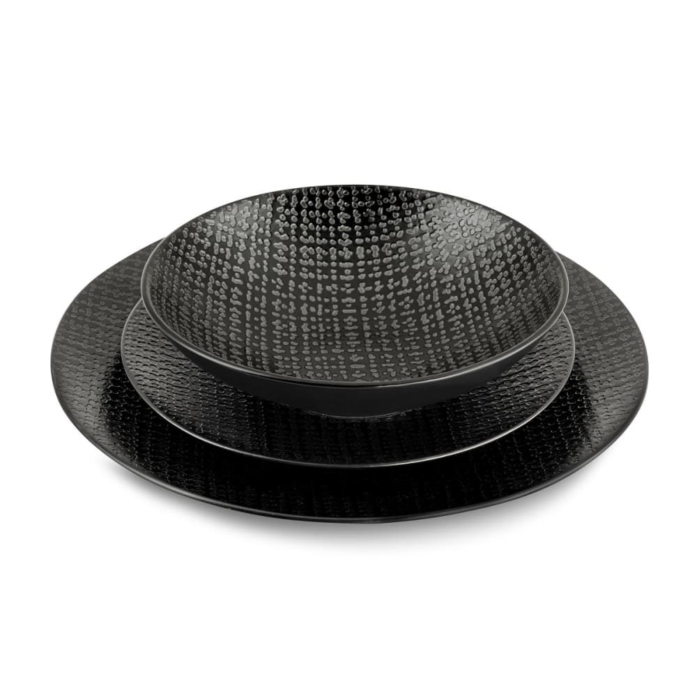 Service de vaisselle 18 pièces en Grès Noir