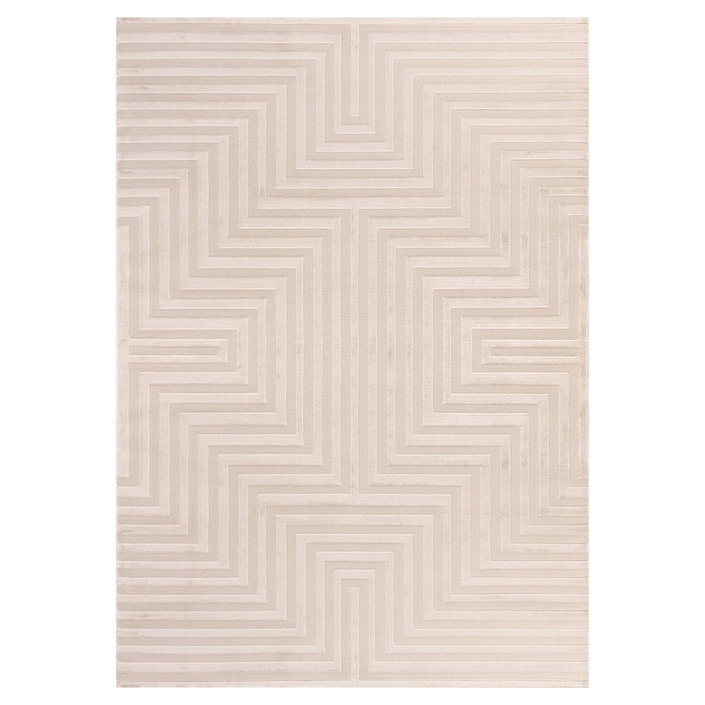 Tapis Rifi laineux à motif en relief Beige 160x230cm