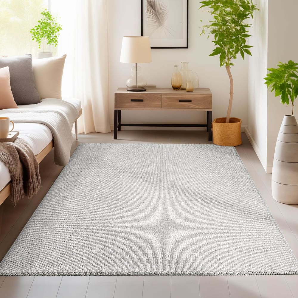 Tapis naturel aspect jute gris clair 140x200cm — vue 3