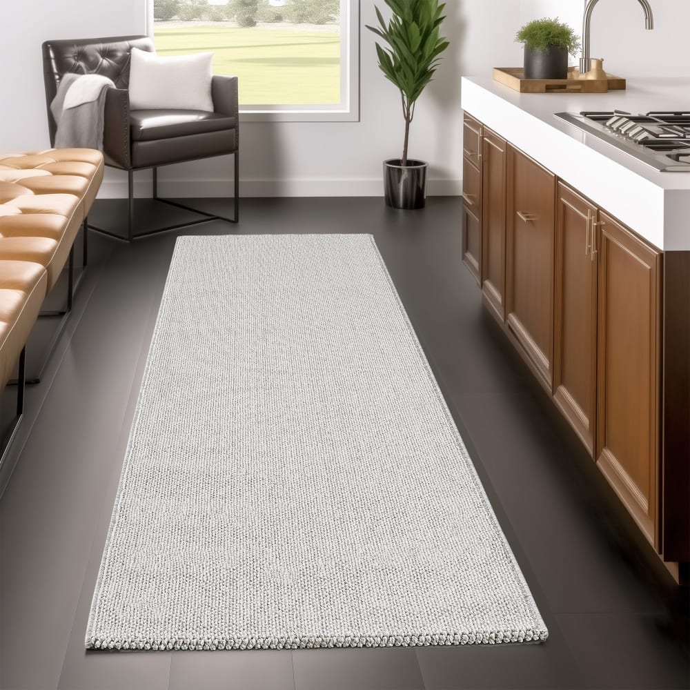 Tapis naturel aspect jute gris clair 140x200cm — vue 4