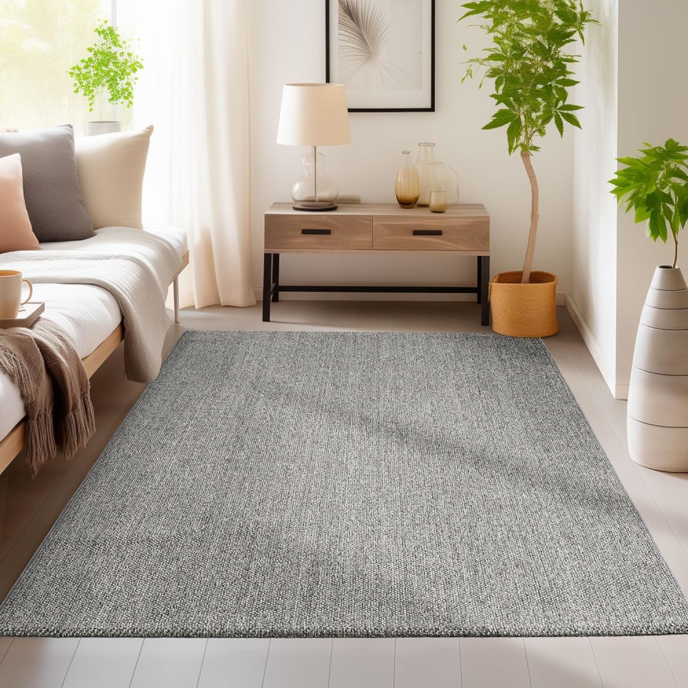Tapis naturel aspect jute gris 140x200cm — vue 3