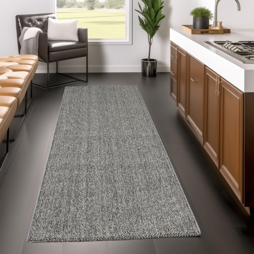 Tapis naturel aspect jute gris 140x200cm — vue 4