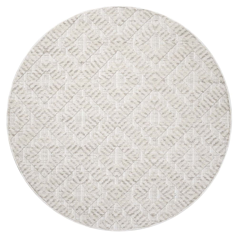 Tapis Rond Mira à Relief Crème 160x160cm