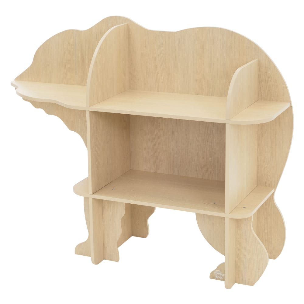 Bibliothèque murale enfant ours bois naturel 110x32x83 cm à étagères