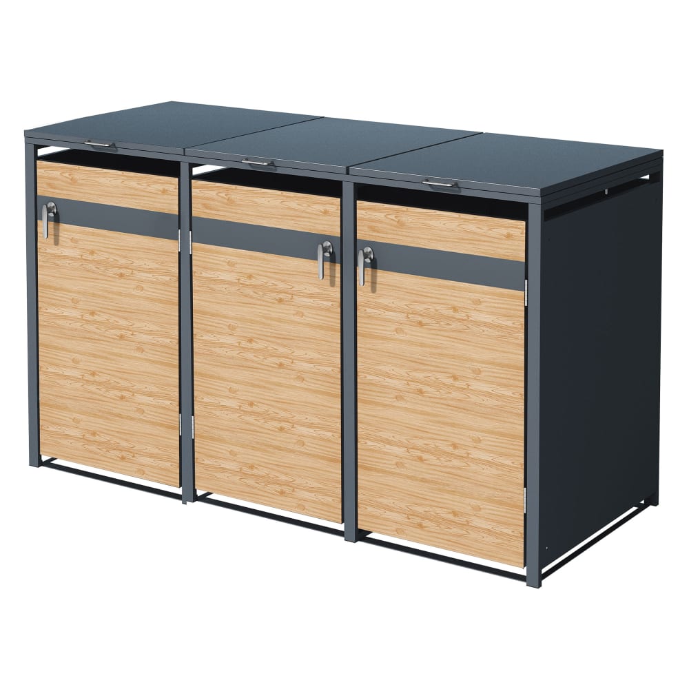 Abri pour 3 poubelles - couvercle
