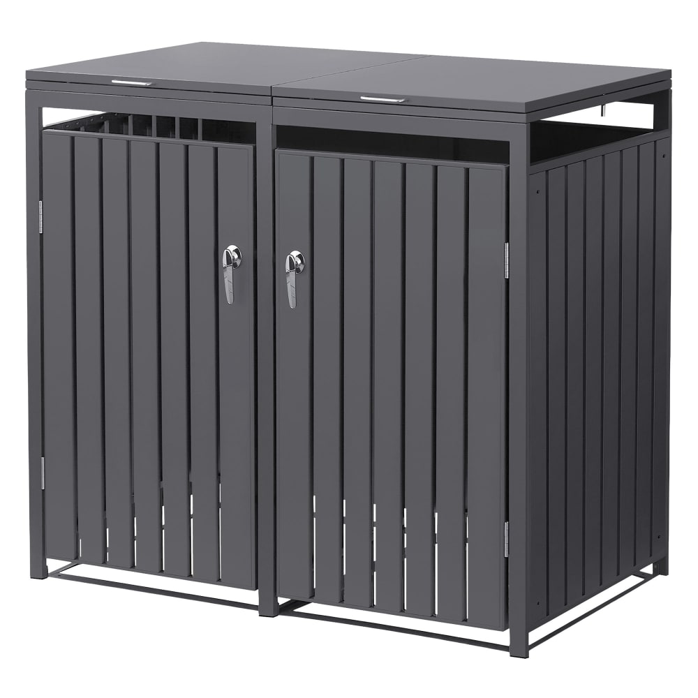 ML-Design Mülltonnenbox 2er Mülltonnen 240L 132x80x120 cm Anthrazit aus Stahl Grau Metall