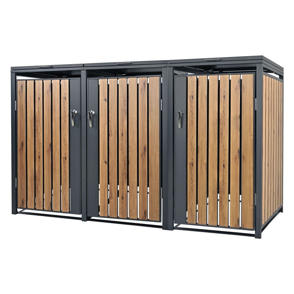 Abri pour 3 poubelles - anthracite