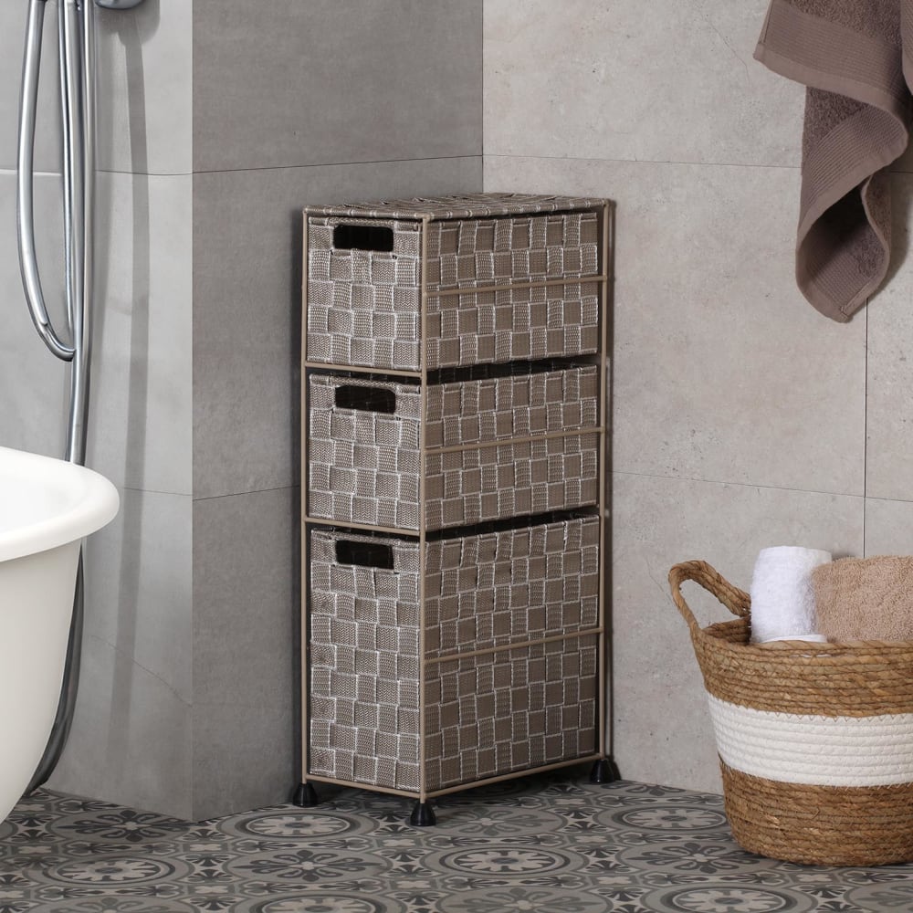 Etagère de salle de bain avec 3 paniers beige - Maisons du Monde