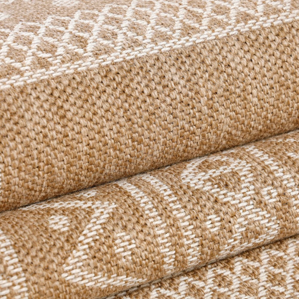 Tapis aspect jute motifs beige et crème 120x170cm — vue 4