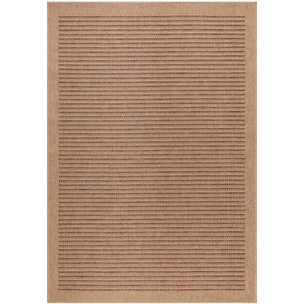 Tapis de salon Naturel aspect jute Beige et Noir 200x290cm
