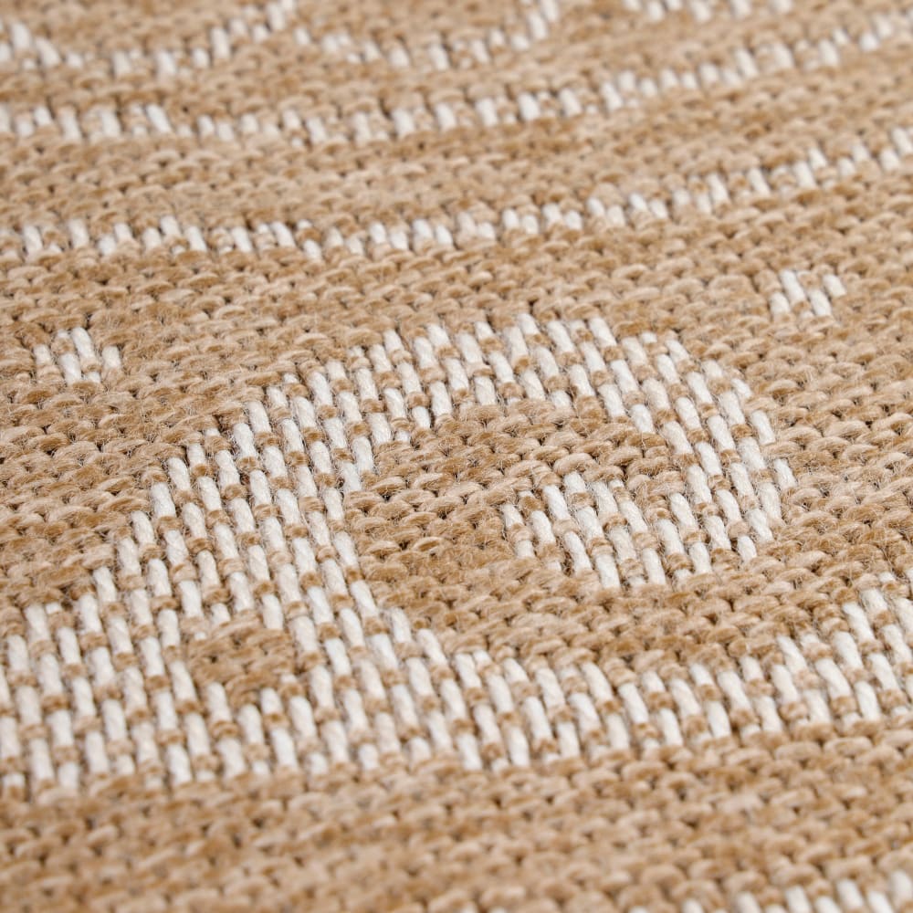 Tapis rond naturel aspect jute motif beige crème 200x200cm — vue 4