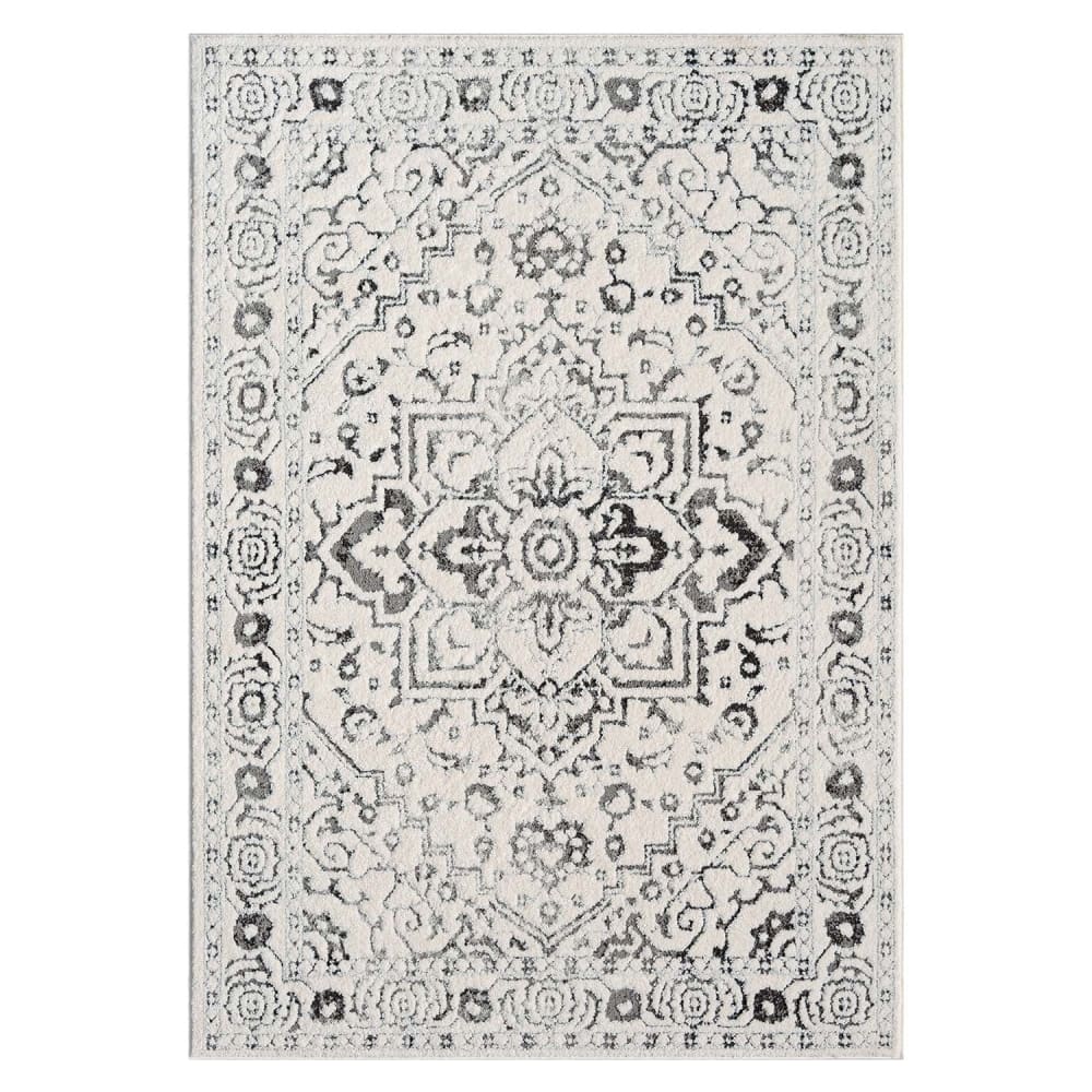 Tapis SORA à motifs vintage en relief - Gris 160x230cm
