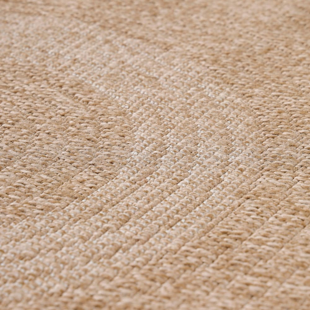 Tapis rond naturel aspect jute beige crème 160x160cm — vue 4