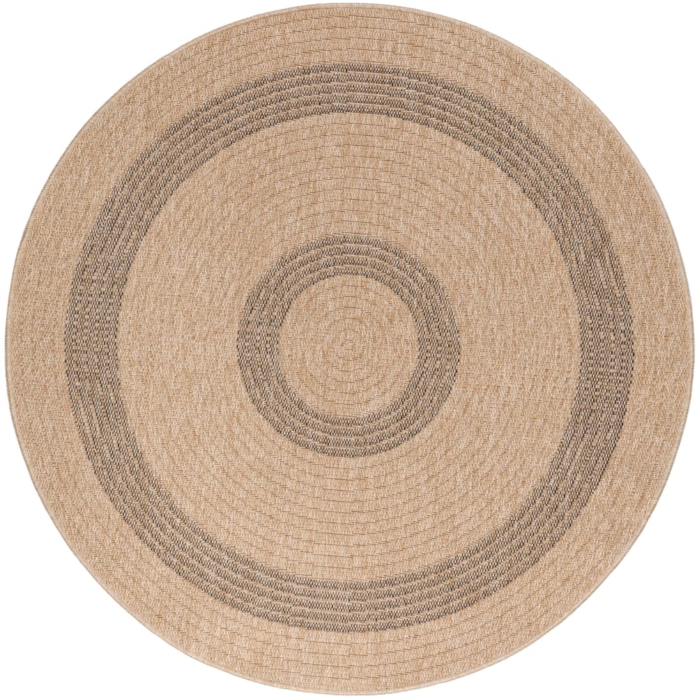 Tapis rond Naturel aspect jute Beige Gris 160x160cm