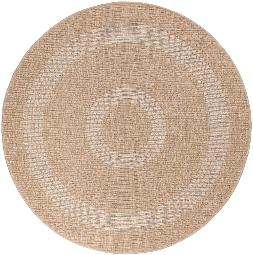 Tapis rond Naturel aspect jute Beige Crème 200x200cm