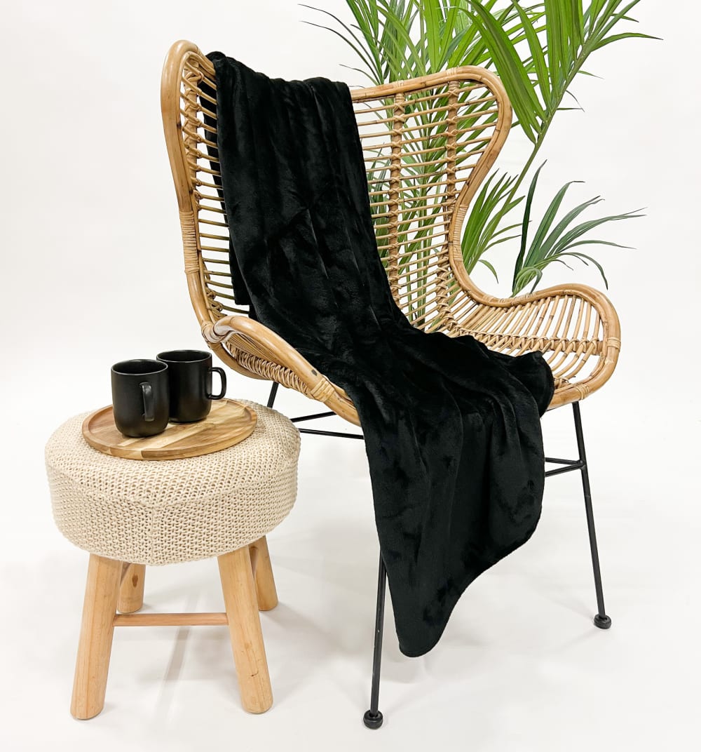 Plaid noir 140x180 cm - Maisons du Monde