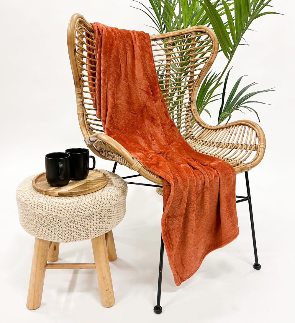 Plaid orange 140x180 cm - Maisons du Monde